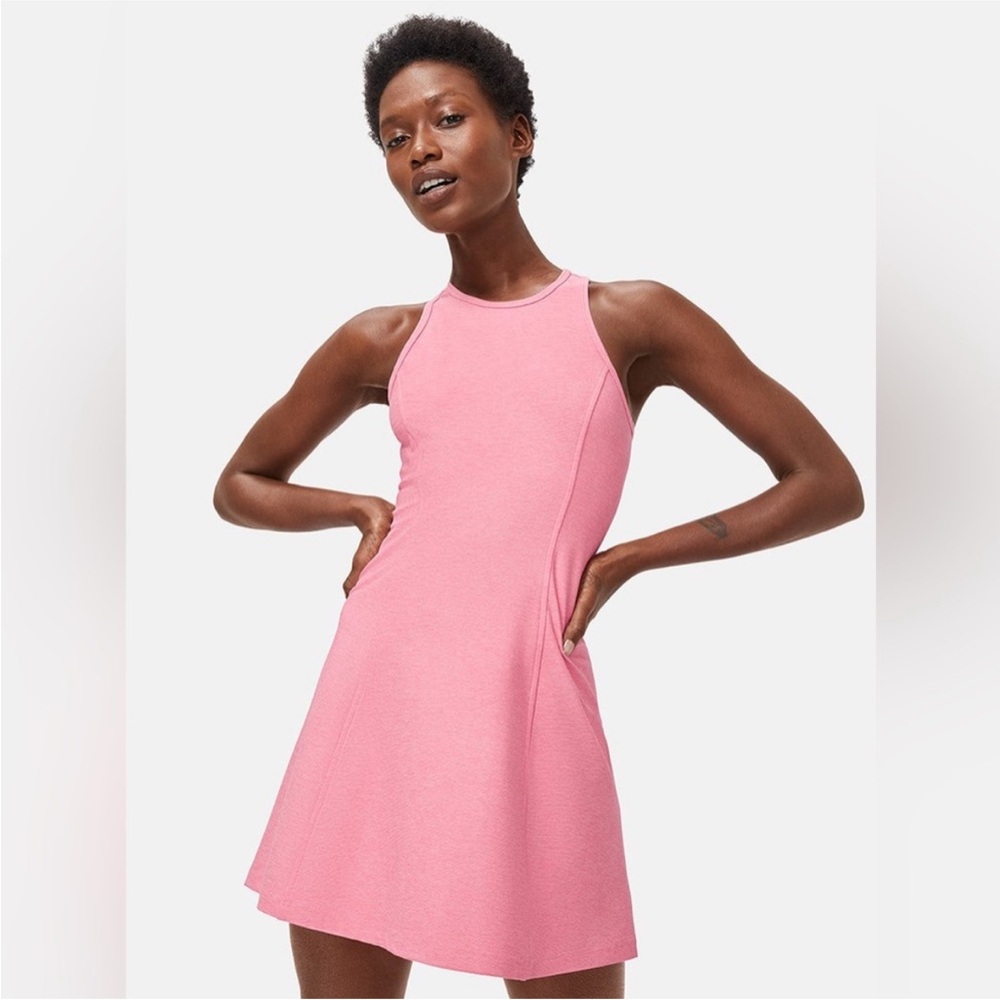 Outdoor Voices Athena Pink Punch Racerback Tank Mini Athleisure Dress
